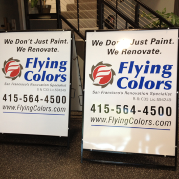 Flying Color standup signs.