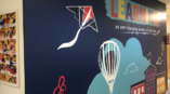 School wall graphic encouraging learning. 