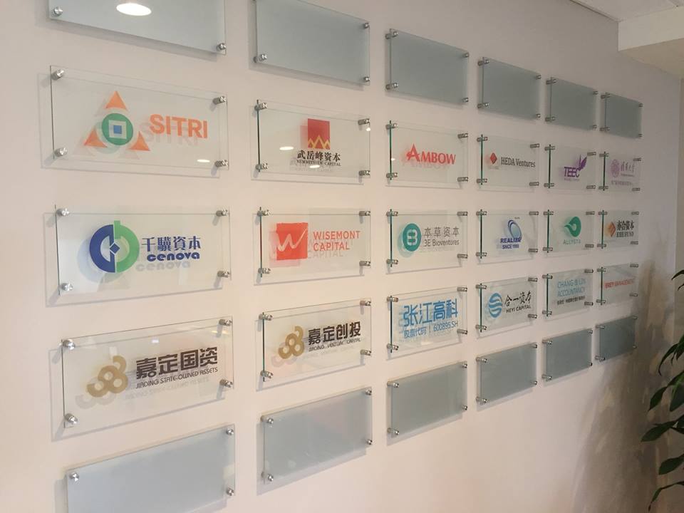sign installation wall
