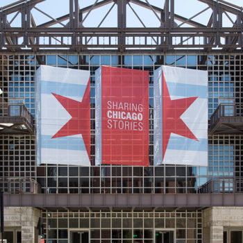 sharing chicago stories vinyl banner