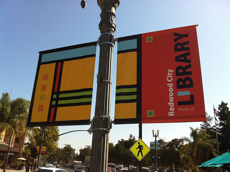 redwood city public library vinyl banner